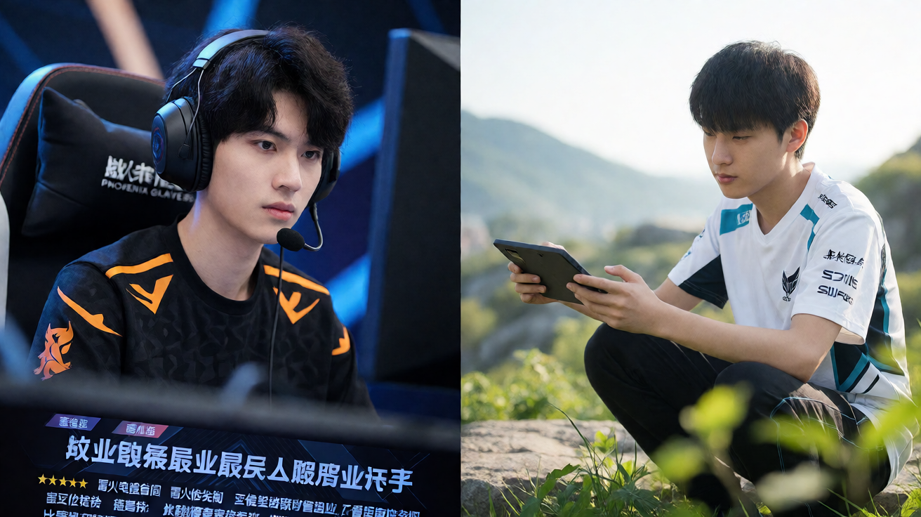电竞选手在赛事中精彩瞬间